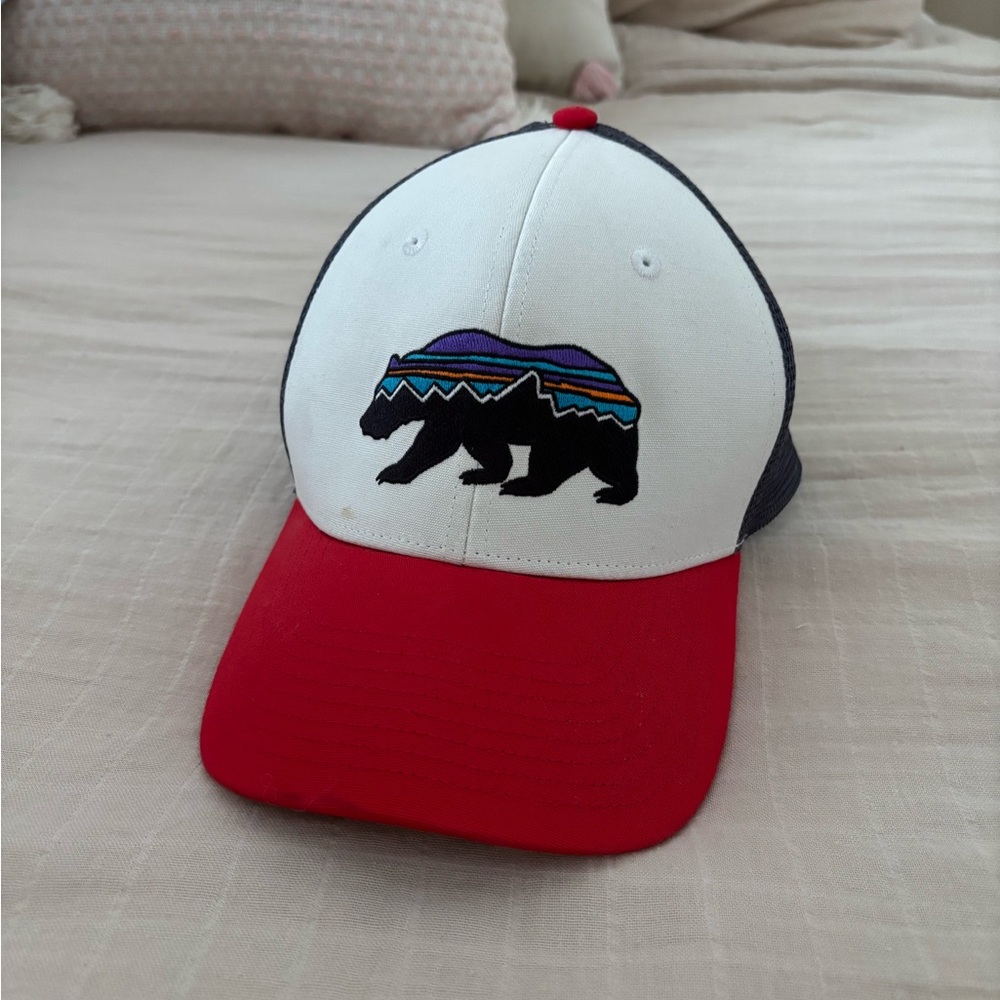 Patagonia Red and White Bear Hat